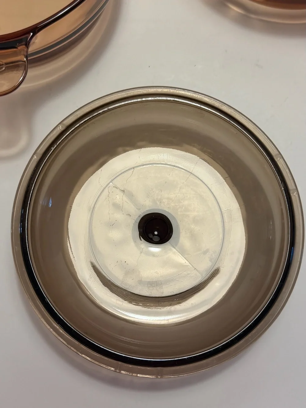 Vintage Corning VISION France Amber Glass Double Boiler 1.5L Pan + Insert + Lid